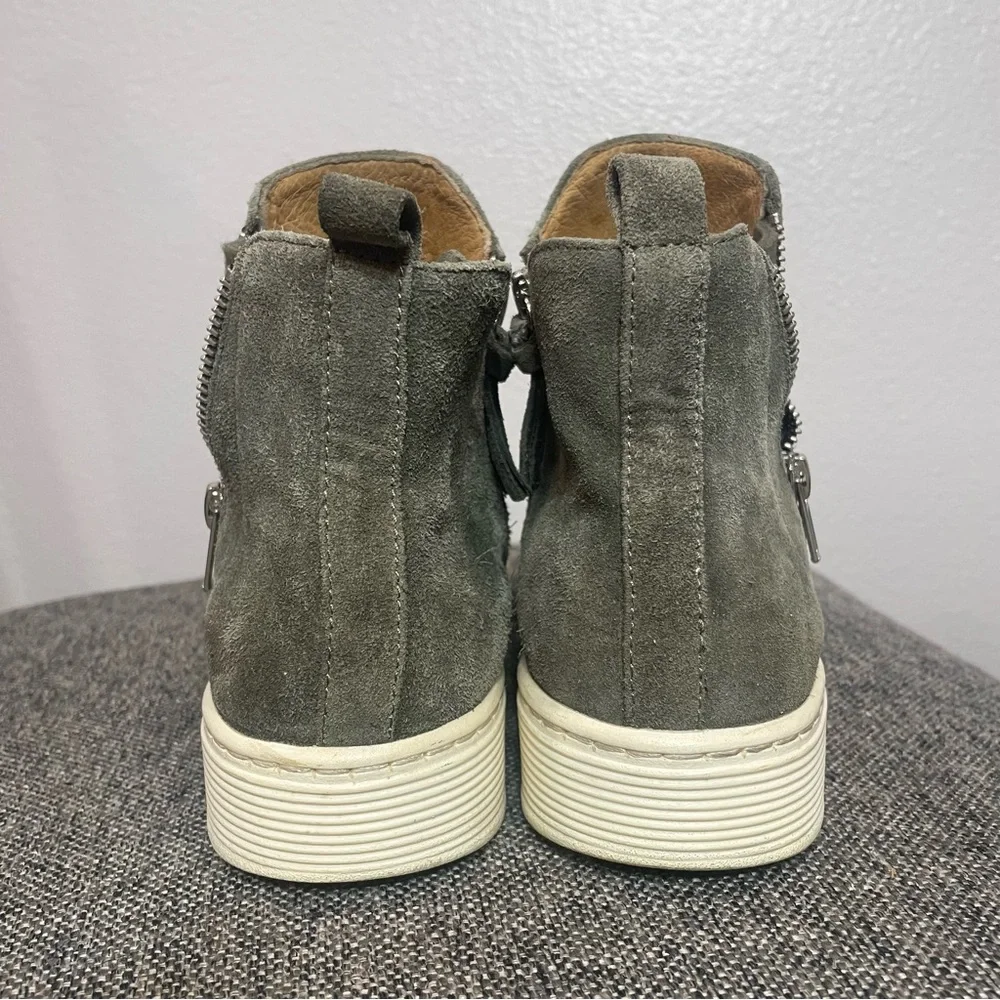 Sofft Britton Leather Olive Suede Zipper Ankle Boots / Shoes. Aqua Sofft